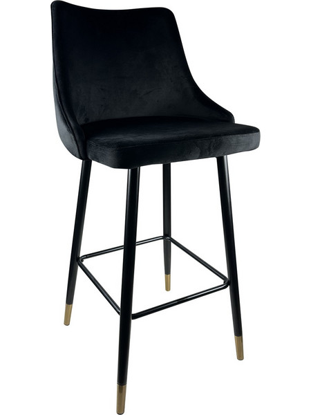 Σκαμπό Bar ArteLibre MANHATTAN Μαύρο Βελούδο/Μέταλλο 51x57x110cm