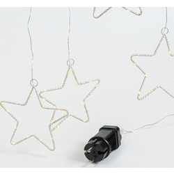 ΚΟΥΡΤΙΝΑ, 184 MINI LED, 8 ΜΕΤΑΛΛΙΚΑ ΑΣΤΕΡΙΑ 12cm, ΜΕΤΑΣΧΗΜΑΤΙΣΤΗ, ΑΣΗΜΙ ΧΑΛΚΙΝΟ ΚΑΛΩΔΙΟ, ΘΕΡΜΟ ΛΕΥΚΟ LED (H155 x W175cm, 20 ΣΕΙΡΕΣ x 12 LED) ΠΡΟΕΚΤΑΣΗ ΠΑΡΟΧΗΣ 3m, IP44