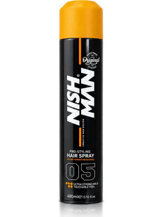 Nish Man Ultra Strong Hold 05 Λακ Μαλλιών για Όγκο Δυνατό Κράτημα 400ml