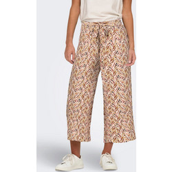 Only Onlnova Life Vis Crop Palazzo Pant Wvn Γυναικεία Παντελόνα Μπεζ 15222225