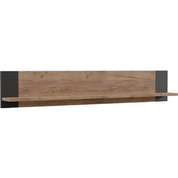 Ράφι τοίχου OLD WOOD Χρυσός Δρύς με Μαύρο 115.6x17.6x20εκ