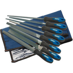 DRAPER Soft Grip Engineers File and Rasp Set 200mm 8pcs