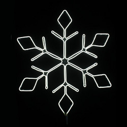 Χιονονιφάδα 600 LED NEON Φωτοσωλήνα 6m SMD Θερμό Λευκό Σταθερό με 1.5m Καλώδιο IP44 660x570mm (X0860014111)
