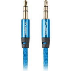 Lanberg Καλώδιο Ήχου 3.5mm male - 3.5mm male Μπλε 2m με Επίχρυσους Ακροδέκτες CA-MJMJ-10CU-0020-BL