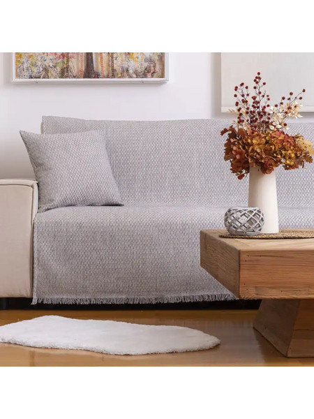 Ριχτάρι Σενίλ Πολυθρόνας Boucle 180 x 180 cm 100% Πολυέστερ Γκρι BOREA
