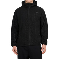 4F Ανδρική Ζακέτα Fleece με Κουκούλα Μαύρη 4FWAW26TFLEM491-20S