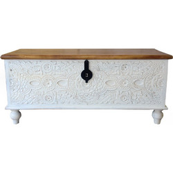 Clove Μπαουλο Λευκο Decape Καρυδι 115x44x50cm - Liberta
