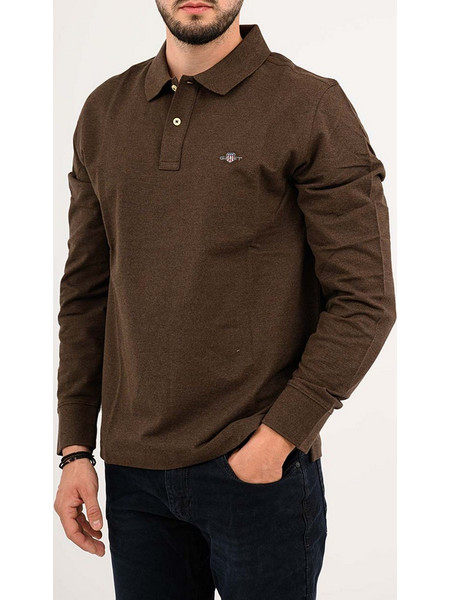 GANT ΜΠΛΟΥΖΑ ΜΜ REG SHIELD LS PIQUE RUGGER 3G2230-1-284 DarkBrown