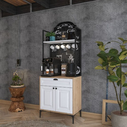 Multi Purpose Cabinet JE158 - 3138 Walnut, White 70x40x184.6 cm