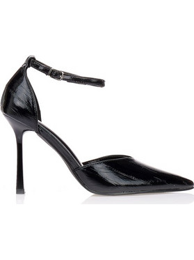 Γόβες μαύρες δερματίνη slingback