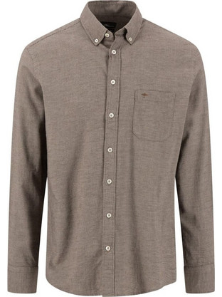 Fynch Hatton Premium Flannel Ανδρικό Πουκάμισο Taupe