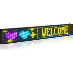 VEVOR Προγραμματιζόμενη Επιγραφή LED, P10 Έγχρωμο Εύκαμπτο Ψηφιακό Πάνελ Κυλιόμενων Μηνυμάτων, Πίνακας Προβολής DIY Κειμένου, Μοτίβων και GIF, Επιγραφή Καταστήματος με Έλεγχο Bluetooth APP για Διαφήμι