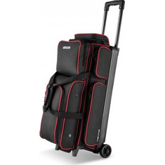 VEVOR Bowling Ball Bag, 3 Ball Double Roller Bowling Bag with Wheels, Featuring a Separate Compartment for Shoes (Up To US Size 16) & Oversized Accessory Pocket, Retractable Handle Extends to 1050 mm