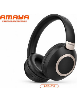 Amaya AEB-610 Ασύρματα Bluetooth Ακουστικά Over Ear Μαύρα