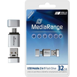 MediaRange Mobile 2in1 32GB USB Stick 2.0 με USB-A & USB-C