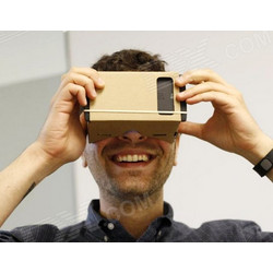 DIY virtual reality glasses w/ NFC for 47" Cellphones - Brown -NEJE ZB02