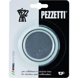 Pezzetti Steelexpress Μόκα Εσπρέσο Ανταλλακτικές Φλάντζες και Φίλτρο -4 Φλιτζάνια