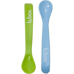 B.Box The Essential Baby Spoon Green Blue Σετ Βρεφικά Κουτάλια Σιλικόνης 4m+ Πράσινα 2τμχ