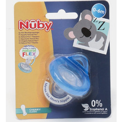 Nuby Natural Flex Cherry Πιπίλα Σιλικόνης 6-36m Μπλε