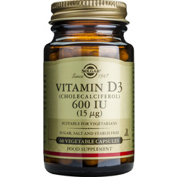 Solgar Vitamin D3 600iu 60 Κάψουλες