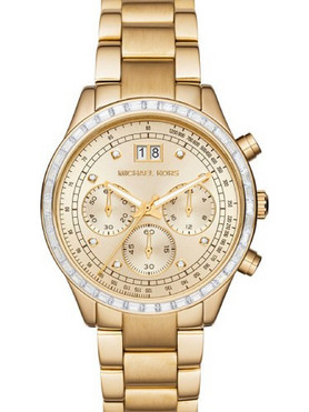 Michael Kors Γυναικείο Ρολόι Χρονογράφος με Χρυσό Μεταλλικό Μπρασελέ MK6187