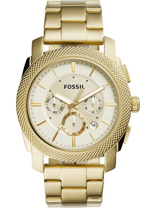 Fossil Ανδρικό Ρολόι Χρονογράφος με Χρυσό Μεταλλικό Μπρασελέ FS5193