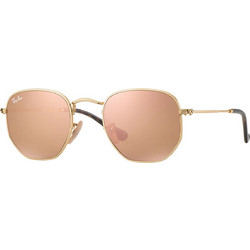 Ray-Ban RB3548N 001/Z2 Ανδρικά Γυαλιά Ηλίου Πολυγωνικά Μεταλλικά Ροζ με Ροζ Καθρέπτη Φακό