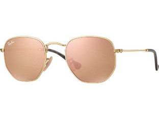 Ray-Ban RB3548N 001/Z2 Ανδρικά Γυαλιά Ηλίου Πολυγωνικά Μεταλλικά Ροζ με Ροζ Καθρέπτη Φακό