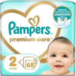 Pampers Premium Care Πάνες No2 4-8kg 68τμχ