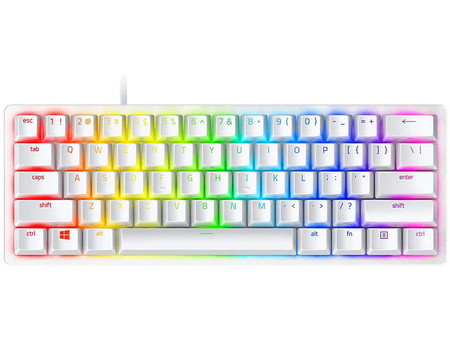 Razer Huntsman Mini Mercury Μηχανικό Gaming Πληκτρολόγιο 60% με Razer Clicky Optical Διακόπτες RGB White