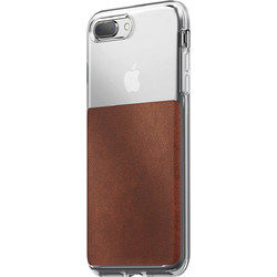 NOMAD θήκη δερμάτινη για Apple iPhone 7 Plus, 8 PLUS CLEARCASE slim - ΔΙΑΦΑΝΗ rustic KAΦΕ - NM21GR0200