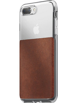 NOMAD θήκη δερμάτινη για Apple iPhone 7 Plus, 8 PLUS CLEARCASE slim - ΔΙΑΦΑΝΗ rustic KAΦΕ - NM21GR0200