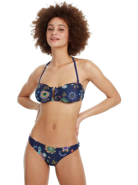 Desigual Bikini Slip Floral Navy Μπλε 19SWMK09-5000