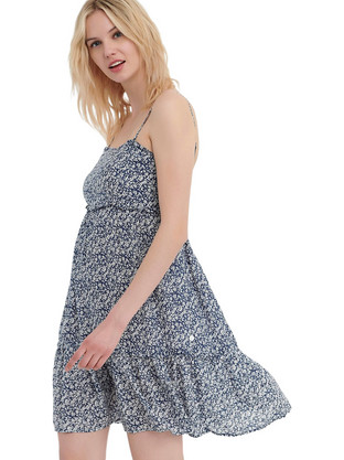Funky Buddha Mini Καλοκαιρινό Καθημερινό Φόρεμα Floral Μαύρο FBL005-119-13
