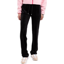 Juicy Couture Del Ray Γυναικείο Παντελόνι Φόρμας Βελουτέ Μαύρο JCAP180-101