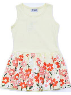 TraX Παιδικό Φόρεμα Floral Κίτρινο 43232
