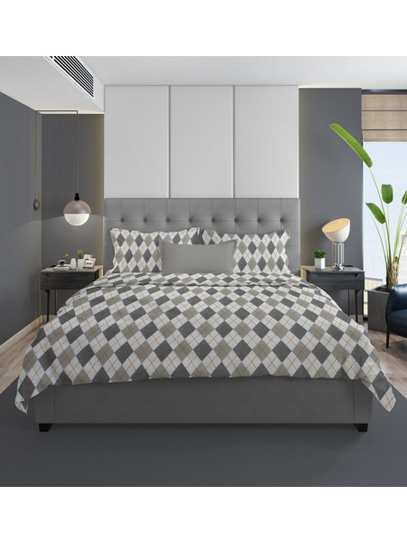 Dimcol Σετ Σεντόνια Μονά Βαμβακερά 160x240 Diamond 328 Grey