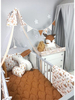Baby Star Forest Friends Σετ Κούνιας Brown 3τμχ