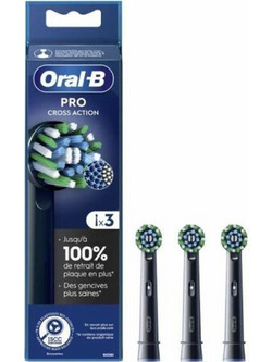 Oral-B Pro Cross Action Black Ανταλλακτικές Κεφαλές Ηλεκτρικής Οδοντόβουρτσας 3τμχ