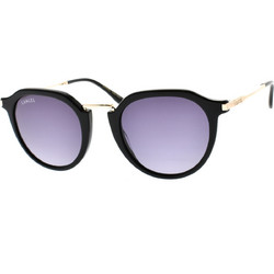 Lancel LA91007 C01 Ανδρικά Γυαλιά Ηλίου Στρογγυλά Μαύρα Χρυσά με Μωβ Degradee Φακό