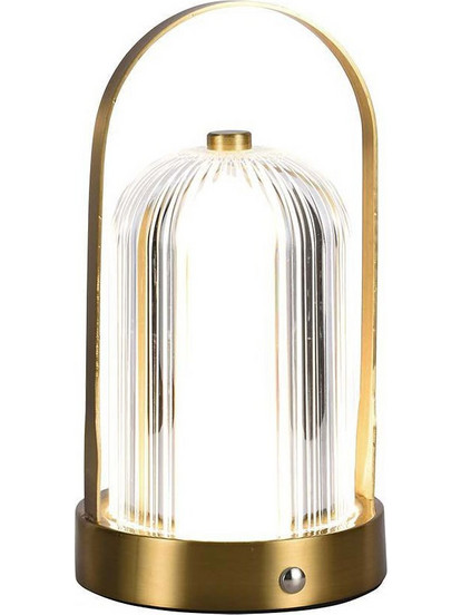 V-Tac 55LM Πορτατίφ Αφής LED με Μπαταρία Διαφανές Χρυσό Φ12xΥ22.5cm