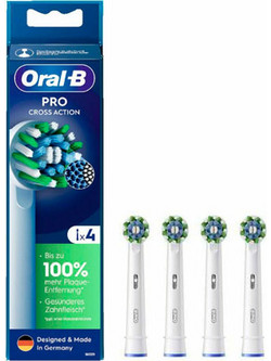 Oral-B Pro Cross Action White Ανταλλακτικές Κεφαλές Ηλεκτρικής Οδοντόβουρτσας 4τμχ