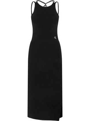 Calvin Klein Midi Καλοκαιρινό Καθημερινό Φόρεμα Μαύρο J20J223050-BEH