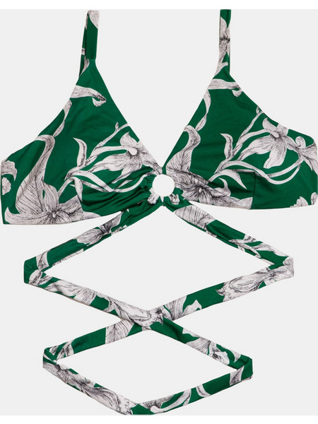 Rock Club Bikini Top Τριγωνάκι Floral Πράσινο BP-1648