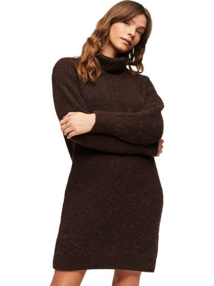 Superdry Mini Καθημερινό Φόρεμα Πλεκτό Καφέ W8011684A-8PO