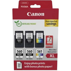 Canon PG-560XL x2 & CL-561XL B/C/M/Y Photo Value Pack 3 Μελανιών Εκτυπωτή Inkjet 3712C012