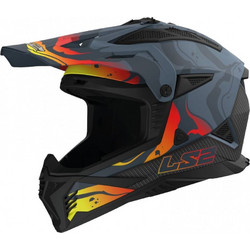 LS2 MX708 Fast II Wash Dark Grey Κράνος Μηχανής Motocross 1450gr