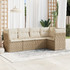 vidaXL Σετ Σαλόνι Κήπου Rattan 5τμχ Μπεζ 3249437