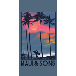 Maui & Sons Palm Trees Πετσέτα Θαλάσσης Microfiber Navy Μπλε 90x180cm 4955