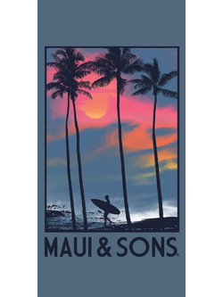 Maui & Sons Palm Trees Πετσέτα Θαλάσσης Microfiber Navy Μπλε 90x180cm 4955